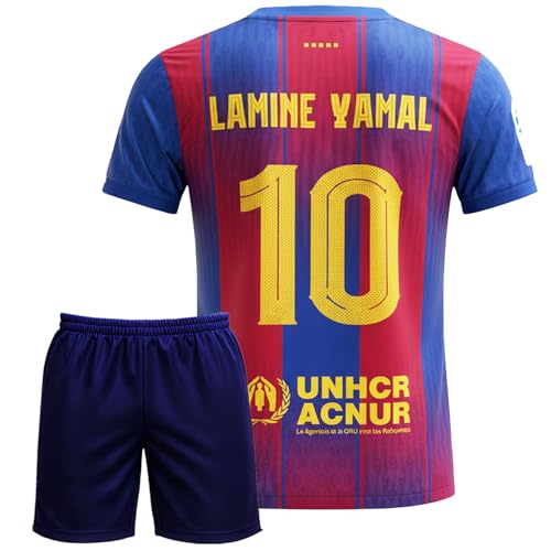 Generisch #10 Kinder Fußball Trikot Set Fussballtrikot mit Shorts Atmungsaktiv Jungen (Blau 152)