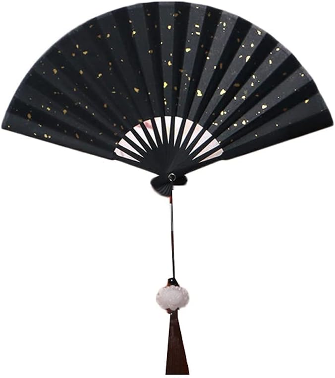 Folding folding fan Large folding fan with traditional Chinese painting bamboo folding fan for performance decoration gift Home decorative folding fan (E)