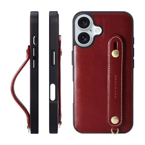 HANATORA for iPhone 16Plus �P�[�X �{�v �ϏՌ� �w�ʃx���g �X�g���b�v�����O �X�}�z�P�[�X �X�}�z �X�^���h�@�\ �l�b�N�X�g���b�v �t�� �C�^���A�����U�[ �M�t�g �}�O�l�b�g�Ȃ� �_�[�N���b�h TGH-16Plus-DarkRe