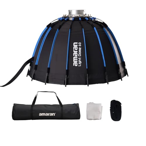 Softbox parabólico Aputure Amaran Light Dome de 24'/60 cm, liberación rápida con difusores/rejilla/bolsa para iluminación continua con montura Bowens compatible con Aputure 600D/Amaran 300c/150c/200XS