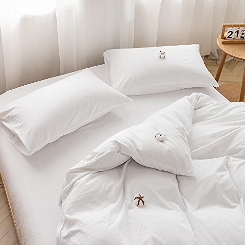 Face Two Face SXM Bedding Duvet Cover Set 3 Pieces 100% Washed Cotton Duvet Cover Linen Like Textured Breathable Durable Soft Comfy thumb #2