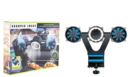 Sharper Image Portable / Adjustable 12-LED BBQ Grill Light & Fan