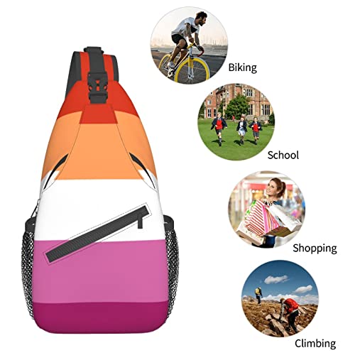 Mochila cruzada unisex con bandera orgullo lésbico miniatura 7