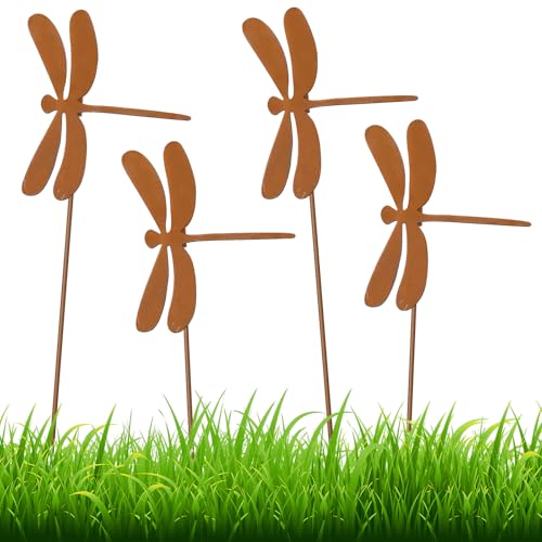 Maxdot 23.6 Inch Dragonfly Garden Stakes
