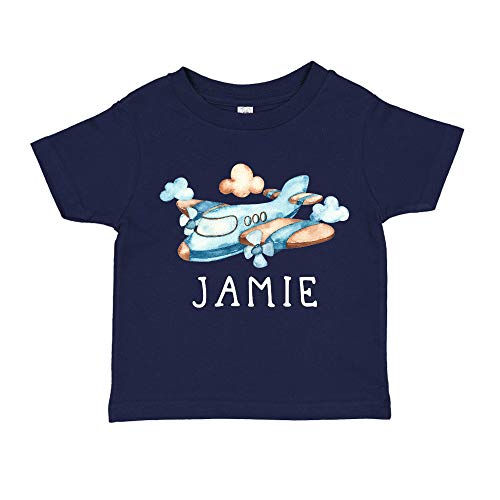 Personalized Airplane Baby Boy Bodysuit or Toddler T-Shirt with Customized Name