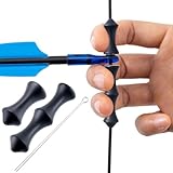 VARMDUKKE Bowstring Finger Guards, Archery Bowstring Finger Saver, Silicone Bow Protector Accessories for Longbows and Recurve Bows (1 Set, Black)