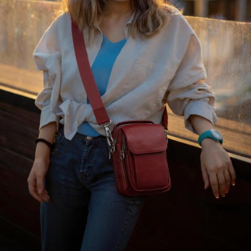 Image of Augus Genuine Leather Small Messenger Bag Crossbody