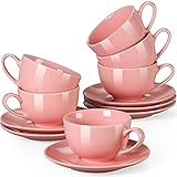 Hochwertige robuste Qualität - Hergestellt aus hitzeresistentem und umweltfreundlichem Porzellan ist das Cappuccinotassen mit Untertassen passend für den täglichen Einsatz - besonders optimal vom Brunch, nachmittägiger Kaffeezeit bis zum Abendessen. Kühlschrankfest, hitzebeständig, mikrowellengeeignet, spülmaschinengeeignet und pflegeleicht.