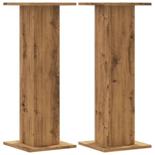 vidaXL Supports de Haut-parleurs 2 pcs chêne Artisanal Bois ingénierie, Support d'enceinte,...