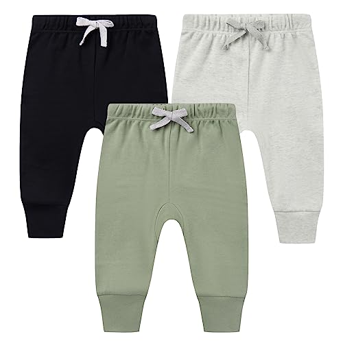 Image of HAJAKADAS-Y Toddler Baby Boy Girl Packed Cotton Solid Color Pants, Shorts