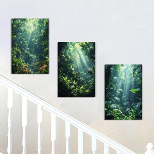 Tableau aquarelle forêt de qualité premium pour décoration intérieure