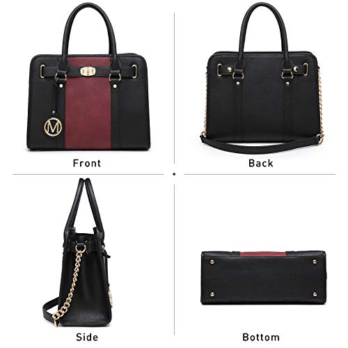 Image of Purses and Handbags for Women Top Handle Satchel with Wallet Shoulder Bags Two Tone 2pcs | with Wallet