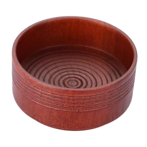 DECORNIJIA Jabonera de afeitar de roble Taza de afeitar de madera Herramienta de para hombres tazón de afeitar de madera cuenco de afeitar reutilizable los hombres se afeitan Brown