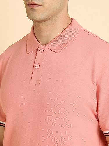 Image of Dennis Lingo - Men's Cotton Solid Slim Fit Polo Neck T-Shirt