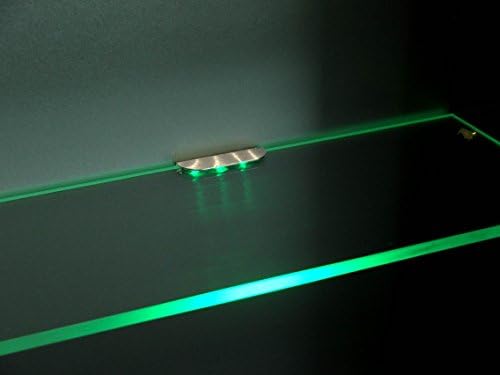 LED glass shelf lighting, LED lights, display shelf lighting, cabinet lighting, set of 2 incl. plug transformer, 2x 0.24 W 12 V, warm white
