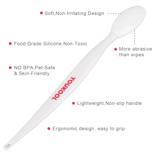 Image of 2PCS Pet Black Seed Brush for Cat Chin Acne & Blackhead Removal | Silicone Double-sided Grooming Brush for Acne Treatment | Acne Removing Tool|Cat Grooming Essentials,White