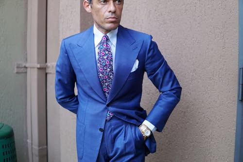 Image of OTAA Floral Necktie Casual Ties for Men - Perfect Neck Tie for Groomsmen Wedding Ties or Formal Occasions