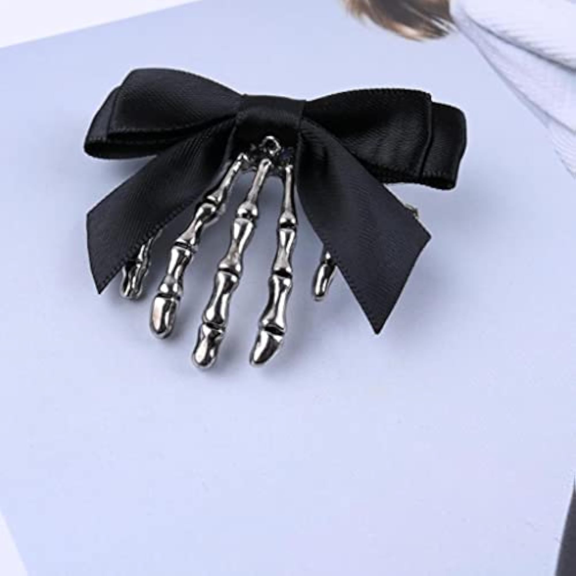 Bowknot Skull Hand Hair Clip, Cosplay Accessory