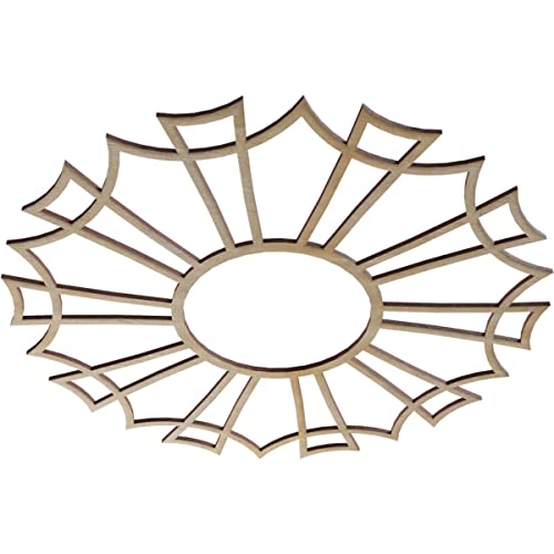 Image of Ekena Millwork 22 inchOD x 7 3 /4 inchID x 1 /4 inchT Augustus Wood Fretwork Pierced Ceiling Medallion, Hickory