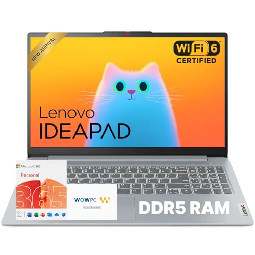 Image of Lenovo IdeaPad Slim 3i 15.6 inch FHD Laptop • Microsoft Office 365 • Intel 4 Cores • DDR5 • 128GB SSD • Military-Grade • Windows 11 • Quick Setup, Lightweight • Essential Laptop