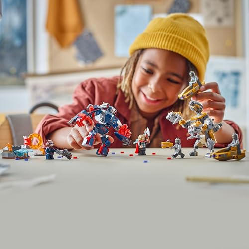| Marvel Avengers: Endgame Thor Contro Chitauri - Giocattolo con Mech, Figura di Gorilla e 7 Minifigure tra cui Thor, Rocket e Iron Patriot - Regalo da Supereroi per Bambini da 8 Anni - 76322 - Lego - Immagine 1