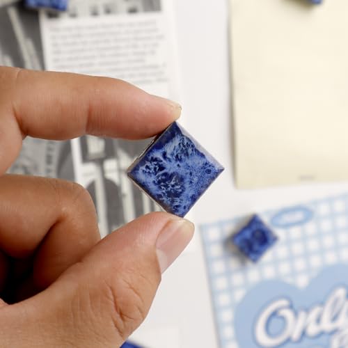 12 imanes decorativos de cerámica azul degradado miniatura 4
