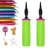 2 Stück Luftballonpumpe, Ballonpumpe Hand, Ballonpumpe rutschfest, Tragbare Luftballon Pumpe, Hand Inflator, Manueller Inflator, Luftballon Aufblasgerät Für Hochzeit Geburtstag Party Dekorationen