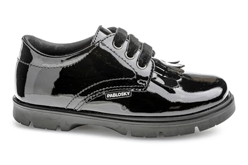 Chaussures Oxford Fille Pablosky Sapiens 360519 Plat en cuir argenté