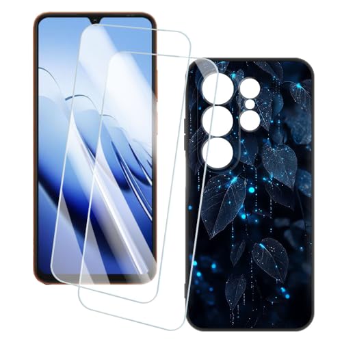 OAGELIM 2�Z�b�g �X�N���[���v���e�N�^�[ + �P�[�X Blackview Wave 10 (6.88 �C���`) �Ƃ̌݊������� �A�[�e�B�X�e�B�b�N�J�X�^���v�����g�J�o�[�Ƌ����K���X�t�B���� �X�N���b�`�h�~ (�t)