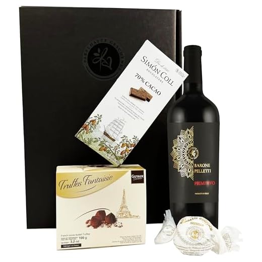 Geschenkset Rotwein mit Schokoladentrüffeln und dunkler Schokolade