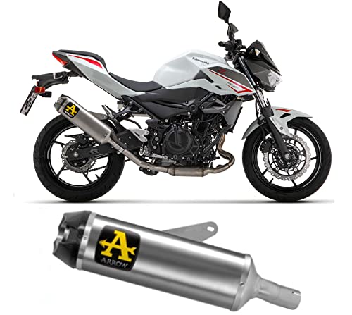 Arrow 71950pk, Indoor-Race Titan zugelassenes Endstück mit Carbonboden, kompatibel mit Motorrad Kawasaki Z400 Z-400 2023 mototopgun