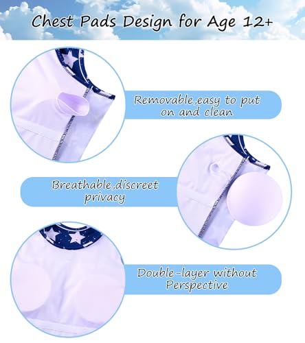 Image of Belovecol Girls Swimsuits Two Piece Tankini Bathing Suits Boyshort Summer Beach Swimwear 4-16Y Removable Bra Pads Above 12Y