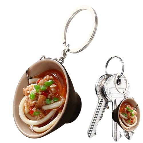 Neamou Porte-clés de Nouilles | Porte-clés Mignons créatifs simulés,Nourriture Miniature pour Cadeau d'anniversaire de Remise de diplôme, Jouets clés pour Hommes et Femmes, Accessoires Pendentif