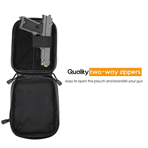 Procase Concealed Gun Pouch, Multipurpose Carry Pistol Holster Fanny Pack Waist Bag For Handgun With Belt Loops -Medium, Black #TOP4
