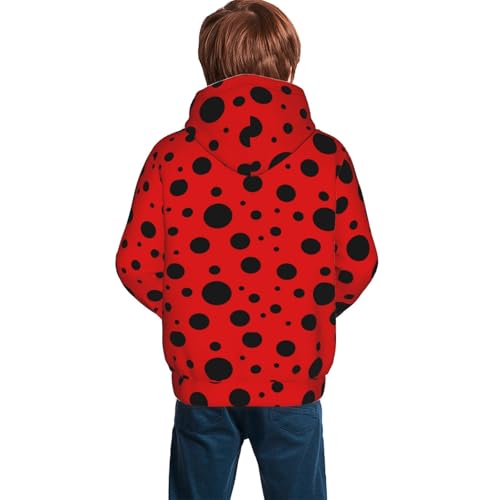Ladybug Pattern Kid Hoodies Boys Sweatshirts Girls Pullover with Pocket4