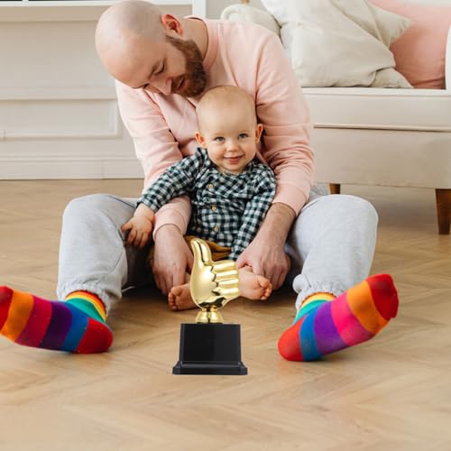HANABASS Decoração De Futebol Troféu De Polegar Dourado 2 Peças Crianças Troféu De Plástico Prêmio P