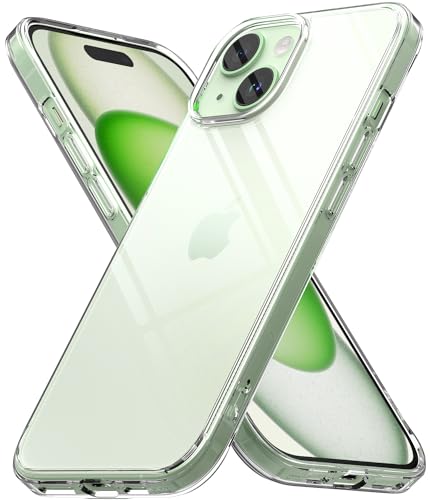 Image of Ringke Fusion Compatible with iPhone 15 Case Cover Transparent Hard Back Soft Flexible TPU Bumper Scratch Resistant Natural Form iPhone 15 Back Cover - Clear