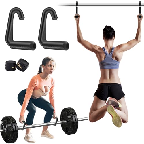Brebebe Gym Attachment-Handles for Pull Up Bar, Deadlift Handles for Barbell Bar Grip(Diameter: 1-1.7 In), Resistance Bands Handles Heavy Duty, Lat Pulldown Exercise Accessories, Max 300 LBS