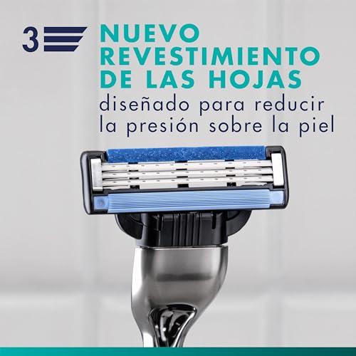 Miniatura 4 de Gillette Mach3 Base Pack de 15 Recambios Para Maquinillas De Afeitar Para Hombre, Cuchillas de Afeitar Con 3 Hojas y Banda Lubricante, Compatible Con Todos Los Mangos Mach3