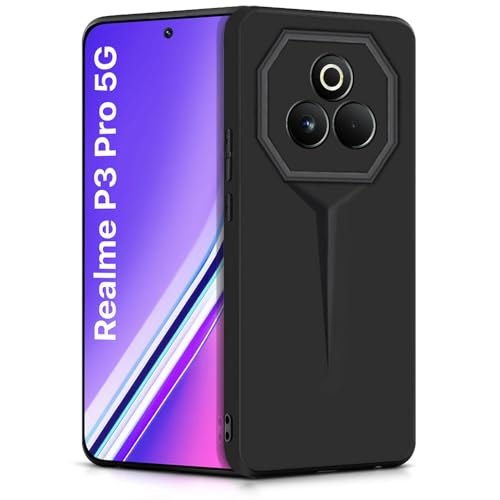 Image of WOW IMAGINE Back Cover for Realme P3 Pro 5G | Blade Series Ultra Thin Case with Lightweight Design | Camera Protection | Soft Matte Silicone Flexible Mobile Case - Black