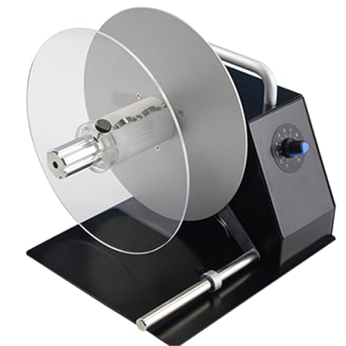 Máquina rebobinadora automática de etiquetas, ancho 110 mm, diámetro 180 mm, velocidad ajustable de 0 a 10 cm/s