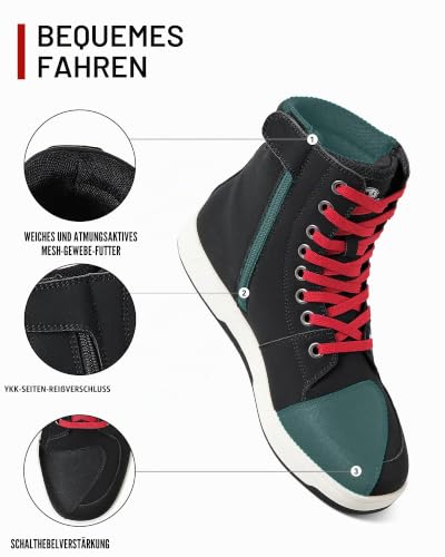 Herren Motorradstiefel, Casual rutschfeste Motorradschuhe, Motocross-Schutzschuhe