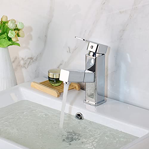 Mitigeur de salle de bain extractible monotrou sur plage