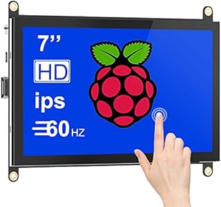 HMTECH 7 Inch Raspberry Pi Screen Touchscreen Monitor 1024x600 HDMI Portable Monitor 16:9 IPS Screen Display for Raspberry Pi 4/3/2/Zero/B/B+ Win10/8/7, Free-Driver