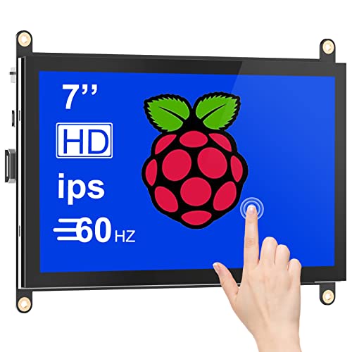 Image of 7 Inch Raspberry Pi Screen Touchscreen Monitor 1024x600 HDMI Monitor 16:9 IPS Screen Display for Raspberry Pi 5 /4 /3 /2 /Zero /B /B+ Win10 /8 /7, Free-Driver