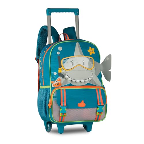 Mochila Carrinho Escolar Infantil Tubarão