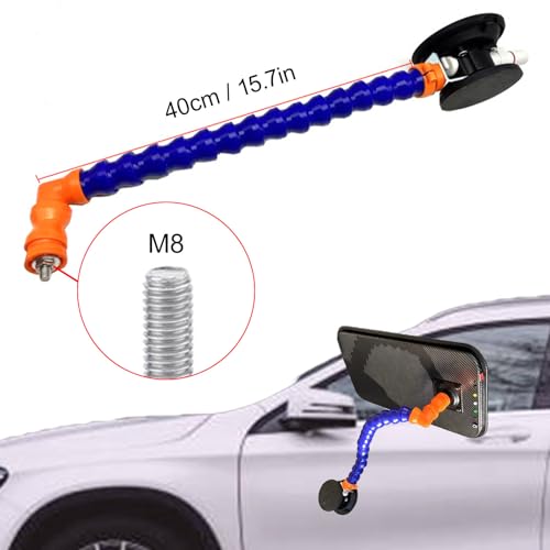 Strumento di riparazione ammaccature per auto, piastra metallica a strisce LED per riparazione ammaccature, piastra riflettente, con staffa a doppio scopo