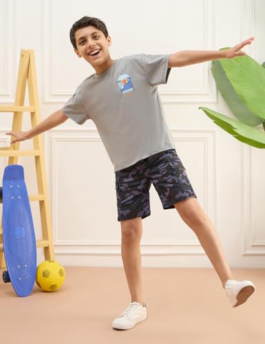 Image of Amazon Brand - Symbol Boy's Cotton Chino /Cargo Shorts | Elasticated Waistband | Age 6-14 Years