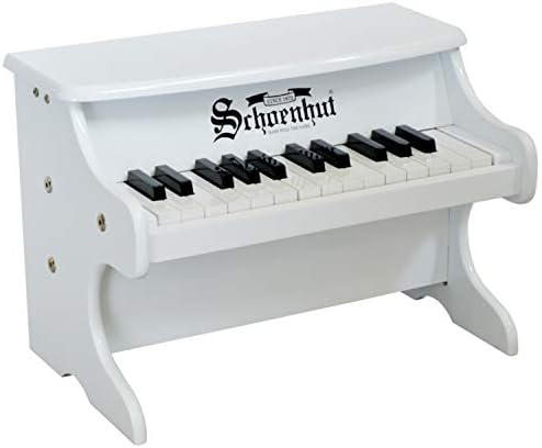 Schoenhut My First Piano II - 25 Keys White Mini Keyboard Piano - Symphonic Grand Piano with Tuned Baby Keys - Toddler Musical Instruments Promotes Hand-Eye Coordination - Piano for Toddlers