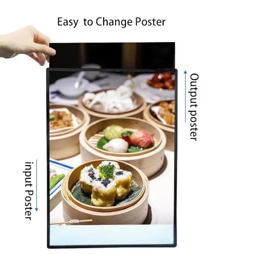 Image of QAILUX LED Sign Board for Advertising | Ultra Slim Display Frame for Restaurants, Cafes, and Cinemas | Glass Desktop Menu Holder with LED Light (A3(11.7 x 16.5 in))